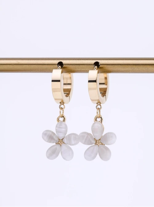 Kolczyki kwiatuszki, stal pozłacana S212662Z00