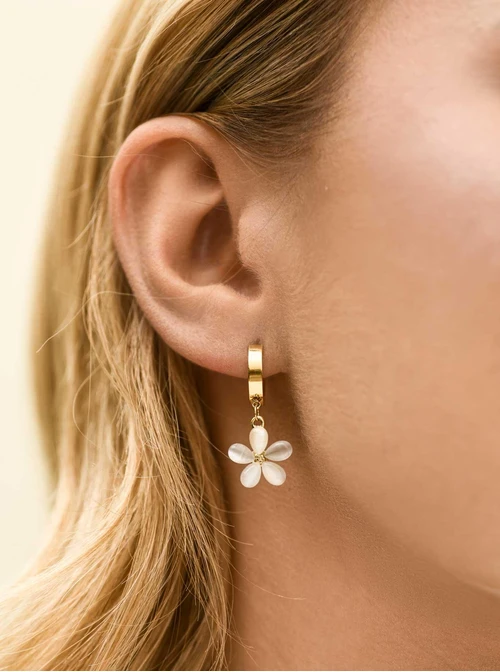 Kolczyki kwiatuszki, stal pozłacana S212662Z00