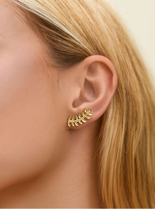 Kolczyki listki, stal pozłacana S212322Z00