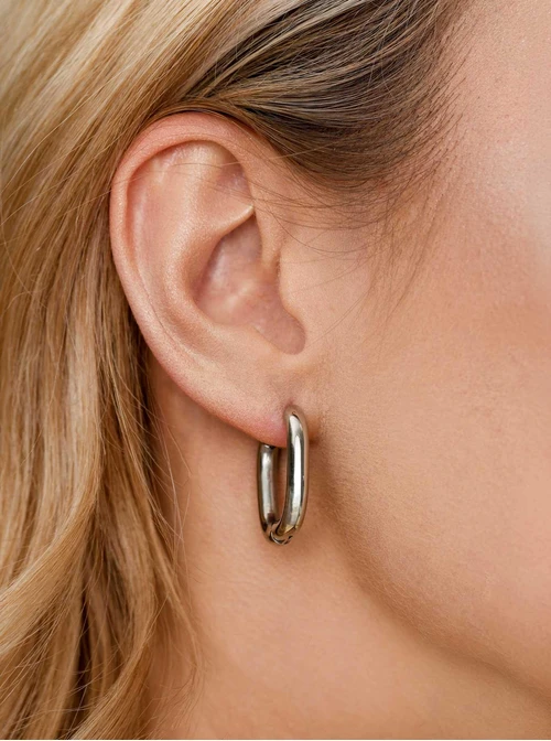 Kolczyki owalne, stal S200277S00