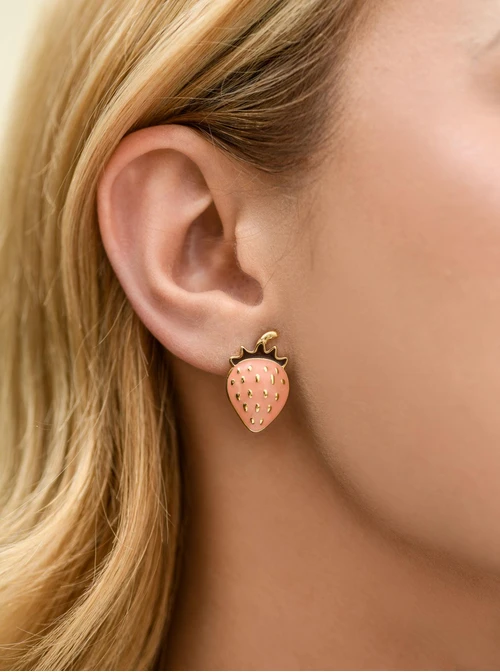 Kolczyki truskawki, stal pozłacana S212723Z00