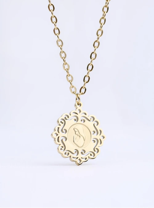 Naszyjnik Medalik, stal pozłacana S312758Z00