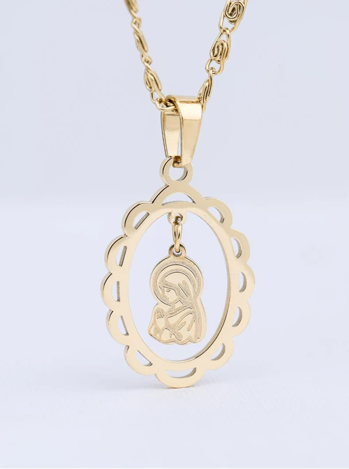 Naszyjnik Medalik, stal pozłacana S312770Z00