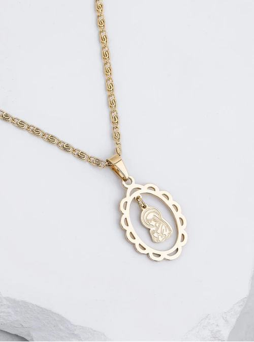 Naszyjnik Medalik, stal pozłacana S312770Z00