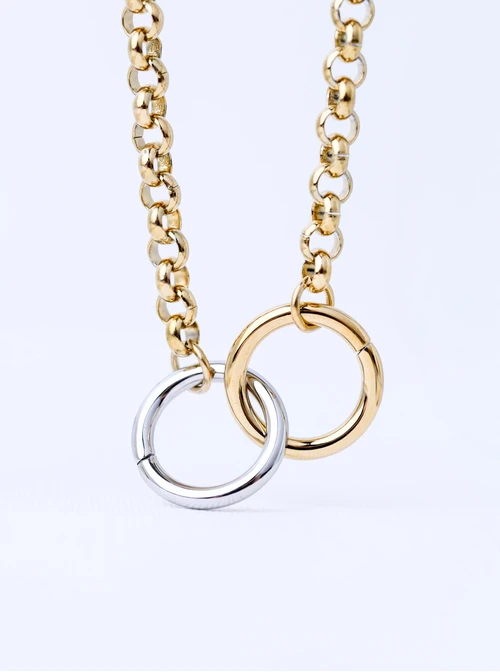 Naszyjnik kółeczka, stal pozłacana S313005M00