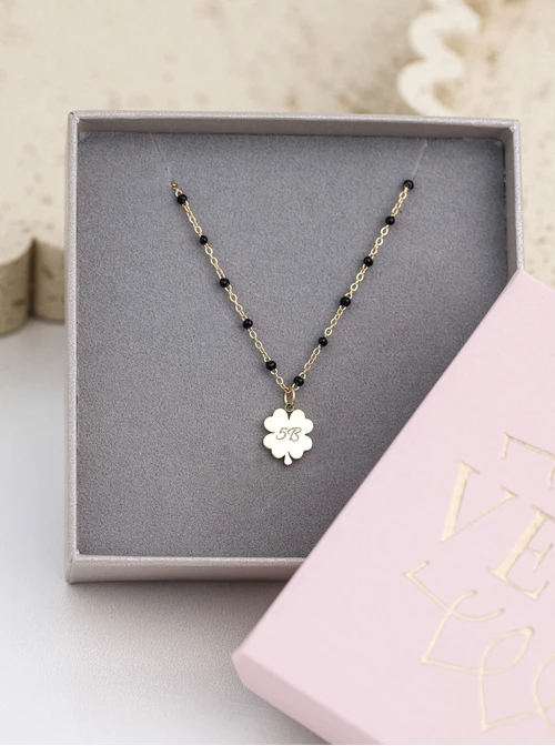 Naszyjnik koniczynka, stal pozłacana S312694Z01