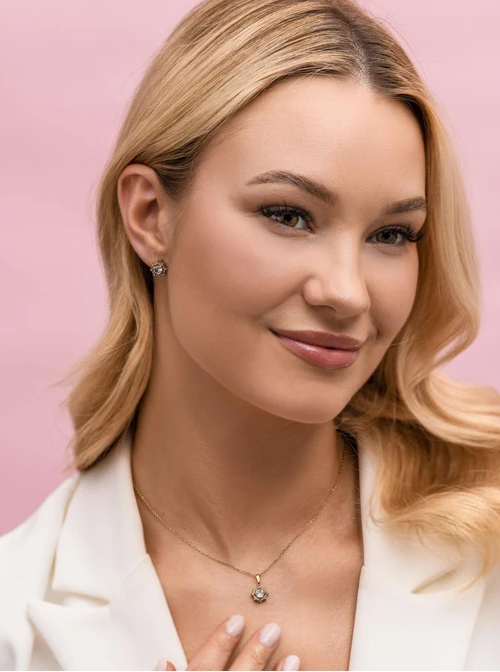 Naszyjnik kryształki, stal pozłacana S312703Z00