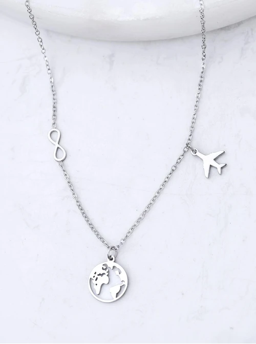 Naszyjnik mapa, nieskończoność, stal S300277S00