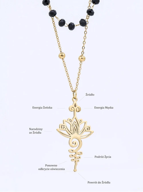 Naszyjnik podwójny, Ścieżka Duszy, stal pozłacana S312674Z01