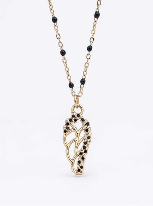 Naszyjnik skrzydełko, stal pozłacana S312693Z01