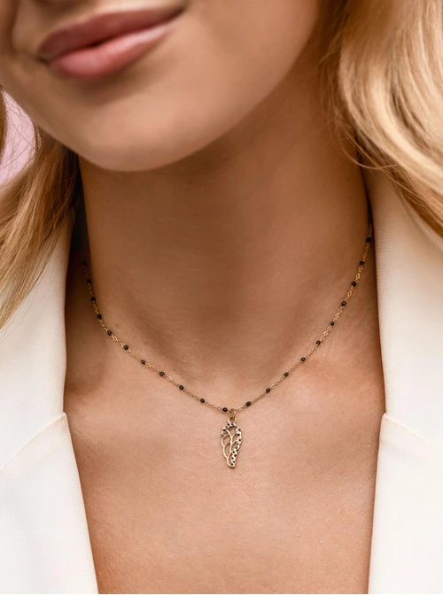 Naszyjnik skrzydełko, stal pozłacana S312693Z01