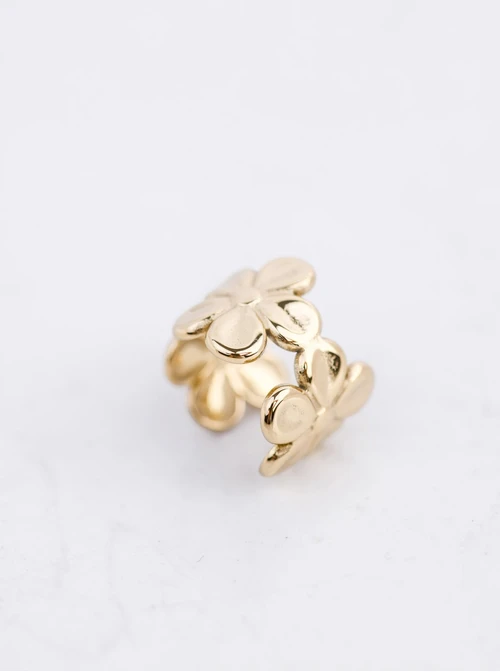 Nausznica kwiatuszki, stal pozłacana S212427Z00