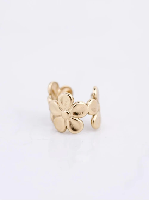 Nausznica kwiatuszki, stal pozłacana S212427Z00