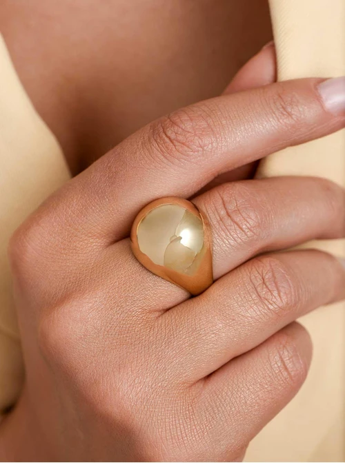 Pierścionek dmuchany, stal pozłacana S412560Z00