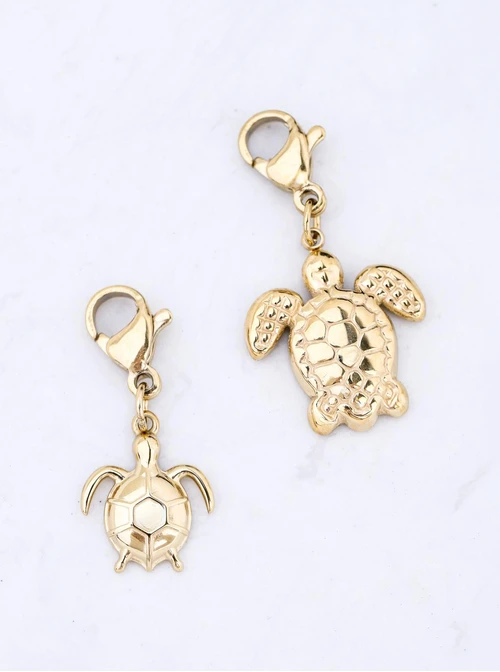Zawieszka, charms żółw, stal pozłacana SC13391Z00