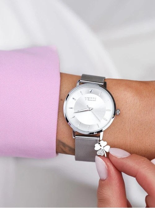 Zegarek Vezzi, koniczynka, kolor srebrny S509590S00