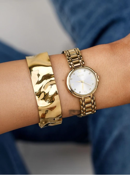 Zegarek Vezzi, kryształki, kolor złoty B512814Z00