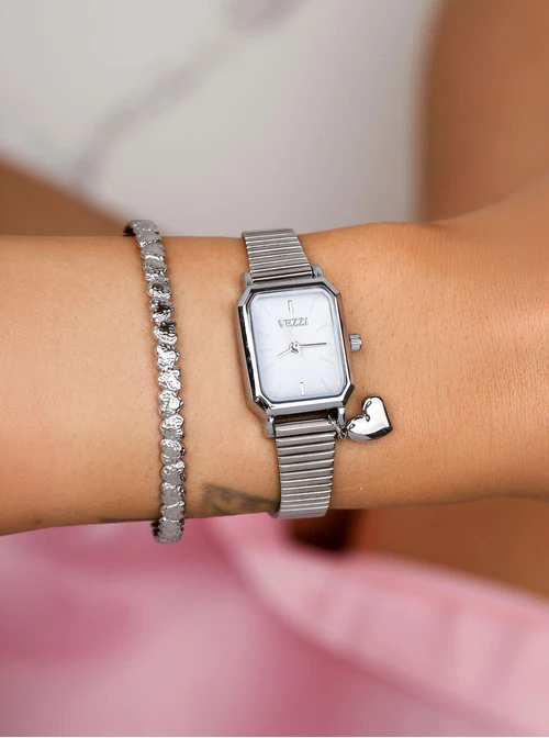 Zegarek Vezzi, serduszko, kolor srebrny S509607S00