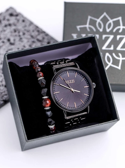Zestaw Biżuterii męskiej z Zegarkiem Victory Wrist