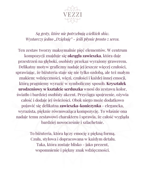 Zestaw biżuterii Dla Mamy z możliwością grawerowania Z14040Z00