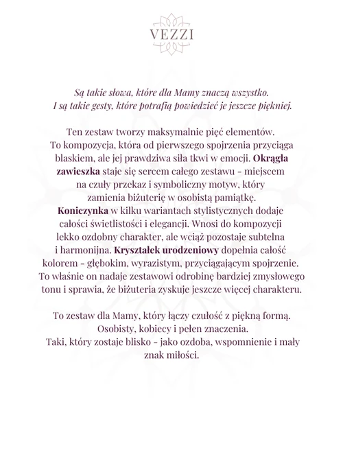 Zestaw biżuterii Dla Mamy z możliwością grawerowania Z14049Z00