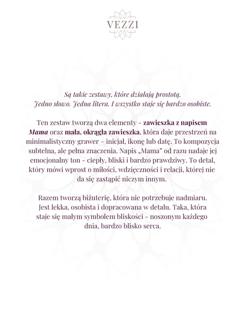 Zestaw biżuterii Dla Mamy z możliwością grawerowania Z14052Z00