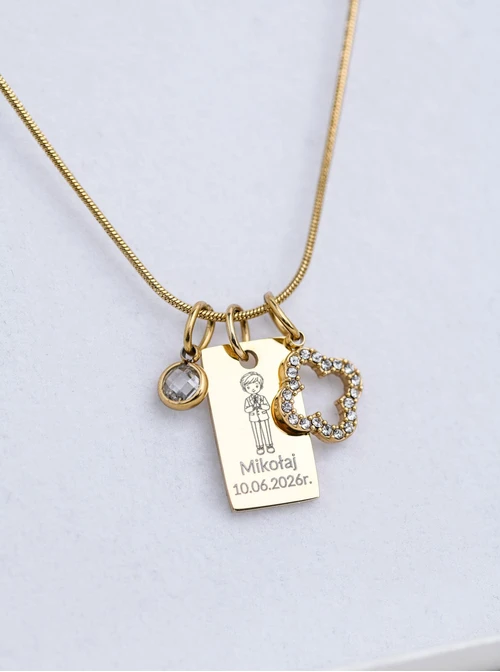 Zestaw biżuterii Komunijnej z możliwością grawerowania Z13663Z00