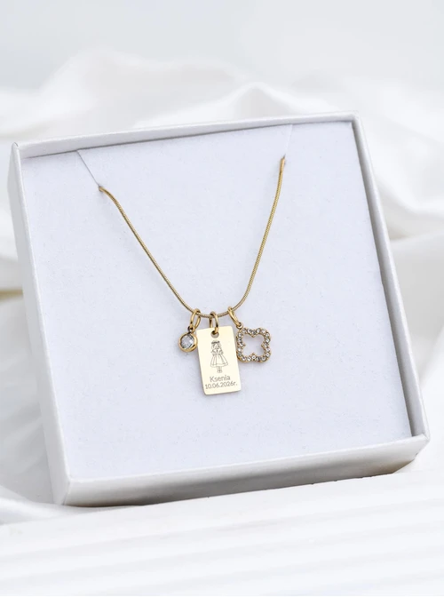 Zestaw biżuterii Komunijnej z możliwością grawerowania Z13663Z00