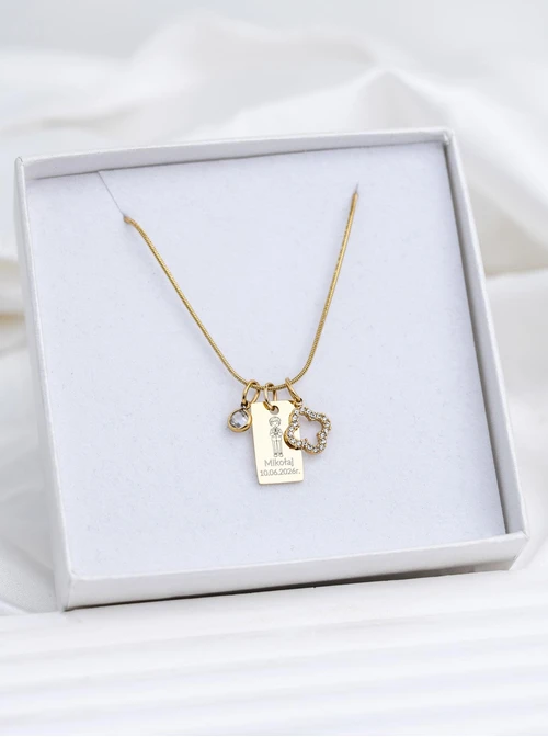 Zestaw biżuterii Komunijnej z możliwością grawerowania Z13663Z00