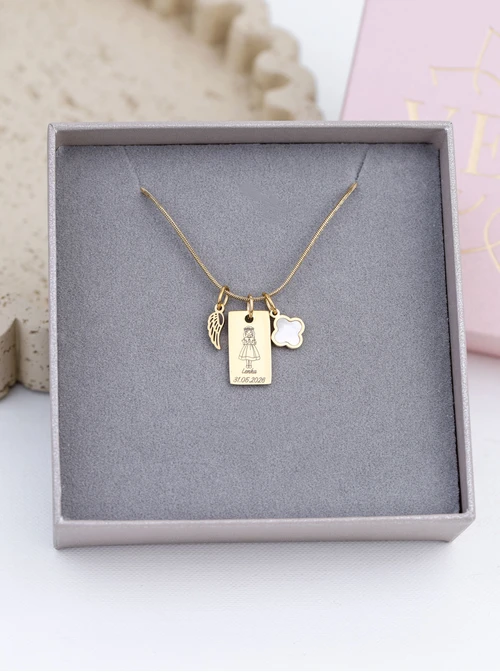 Zestaw biżuterii Komunijnej z możliwością grawerowania Z13663Z00