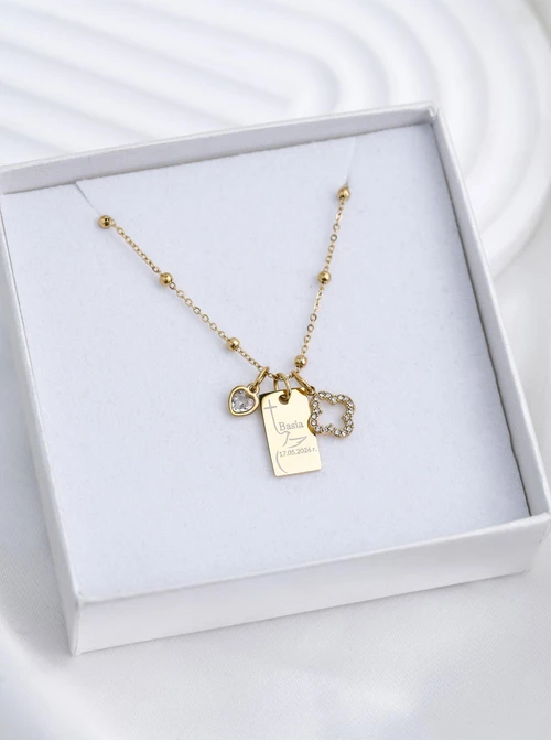 Zestaw biżuterii Komunijnej z możliwością grawerowania Z13669Z00