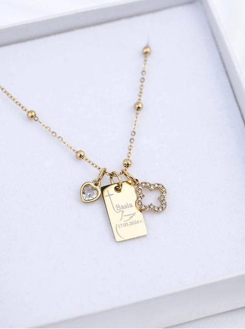 Zestaw biżuterii Komunijnej z możliwością grawerowania Z13669Z00