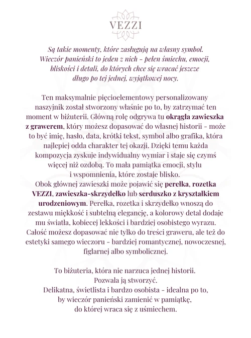 Zestaw biżuterii na Wieczór Panieński z możliwością grawerowania Z15191Z00