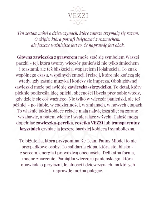 Zestaw biżuterii na Wieczór Panieński z możliwością grawerowania Z15194Z00