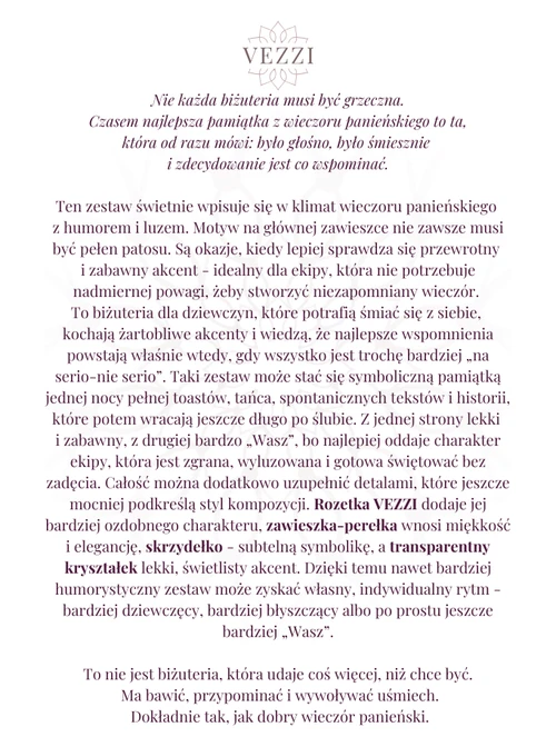 Zestaw biżuterii na Wieczór Panieński z możliwością grawerowania Z15195Z00