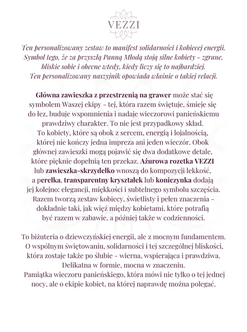Zestaw biżuterii na Wieczór Panieński z możliwością grawerowania Z15197Z00