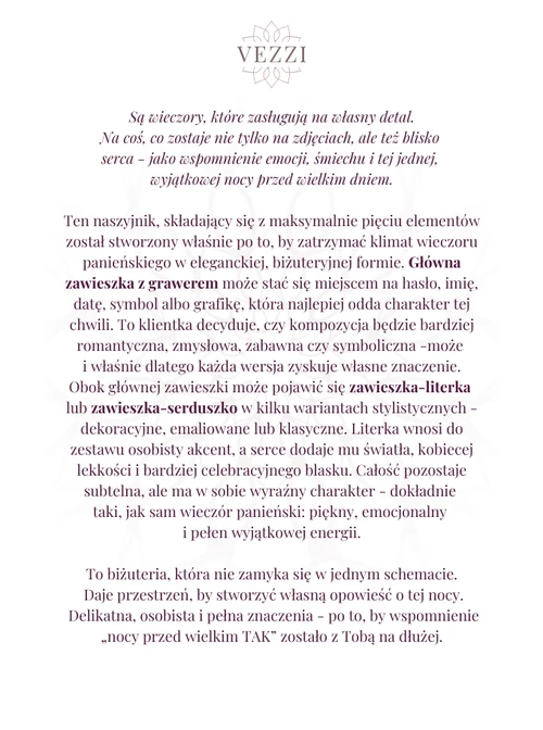 Zestaw biżuterii na Wieczór Panieński z możliwością grawerowania Z15198Z00