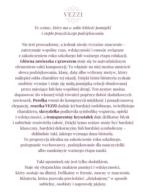 Zestaw biżuterii na Zakończenie Roku Szkolnego z możliwością grawerowania Z15222Z00