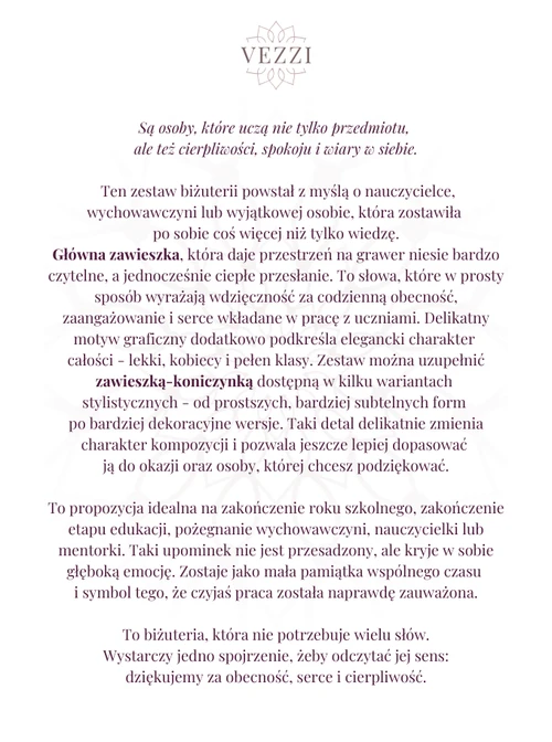 Zestaw biżuterii na Zakończenie Roku Szkolnego z możliwością grawerowania Z15223Z00