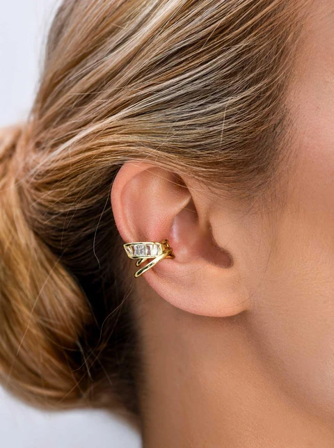 Kolczyk wieczorowy, nausznica z kryształkami B213193Z00