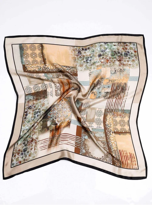 Apaszka Jedwabna, motyw ornamentalny 65 cm x 65 cm, AP15325-07
