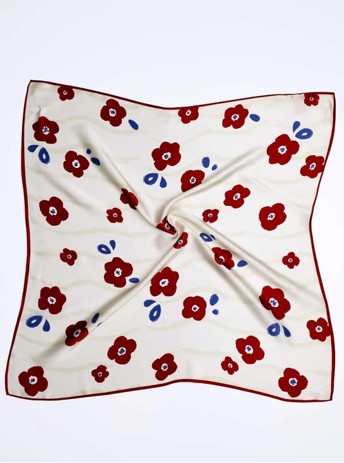 Apaszka Jedwabna w Kwiaty 65 cm x 65 cm, AP15406-07