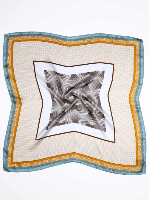 Apaszka Jedwabna, wzór geometryczny 65 cm x 65 cm, AP15279-07
