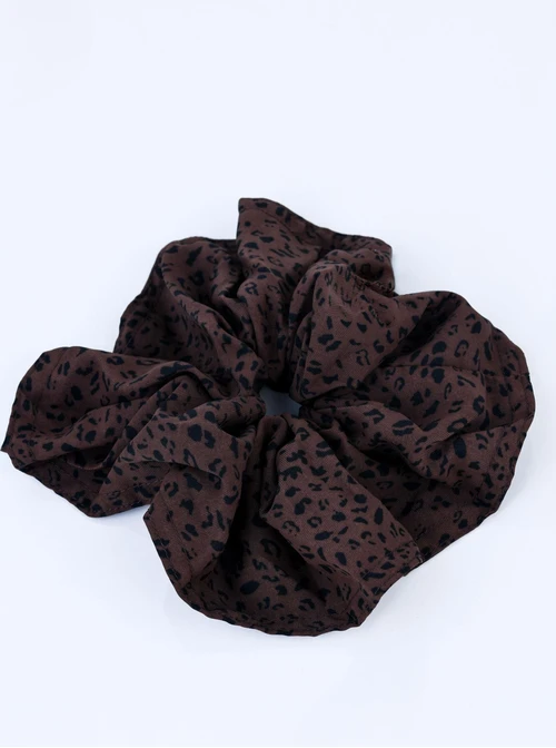 Gumka do włosów typu scrunchie - Brązowa Panterka, O614311P00