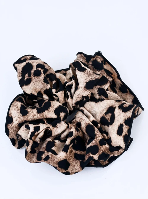 Gumka do włosów typu scrunchie - Brązowa Panterka, O614313P00