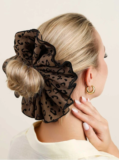 Gumka do włosów typu scrunchie - Panterka, O614314P00