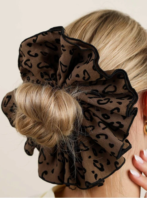 Gumka do włosów typu scrunchie - Panterka, O614314P00