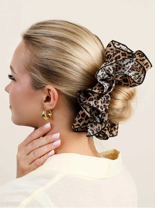Gumka do włosów typu scrunchie-Panterka, O614315P00
