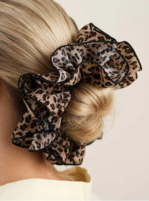 Gumka do włosów typu scrunchie-Panterka, O614315P00