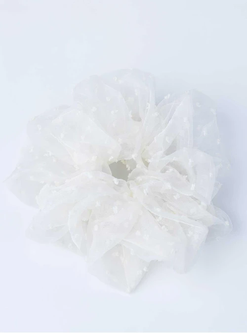Gumka do włosów typu scrunchie - biała, O614319P00